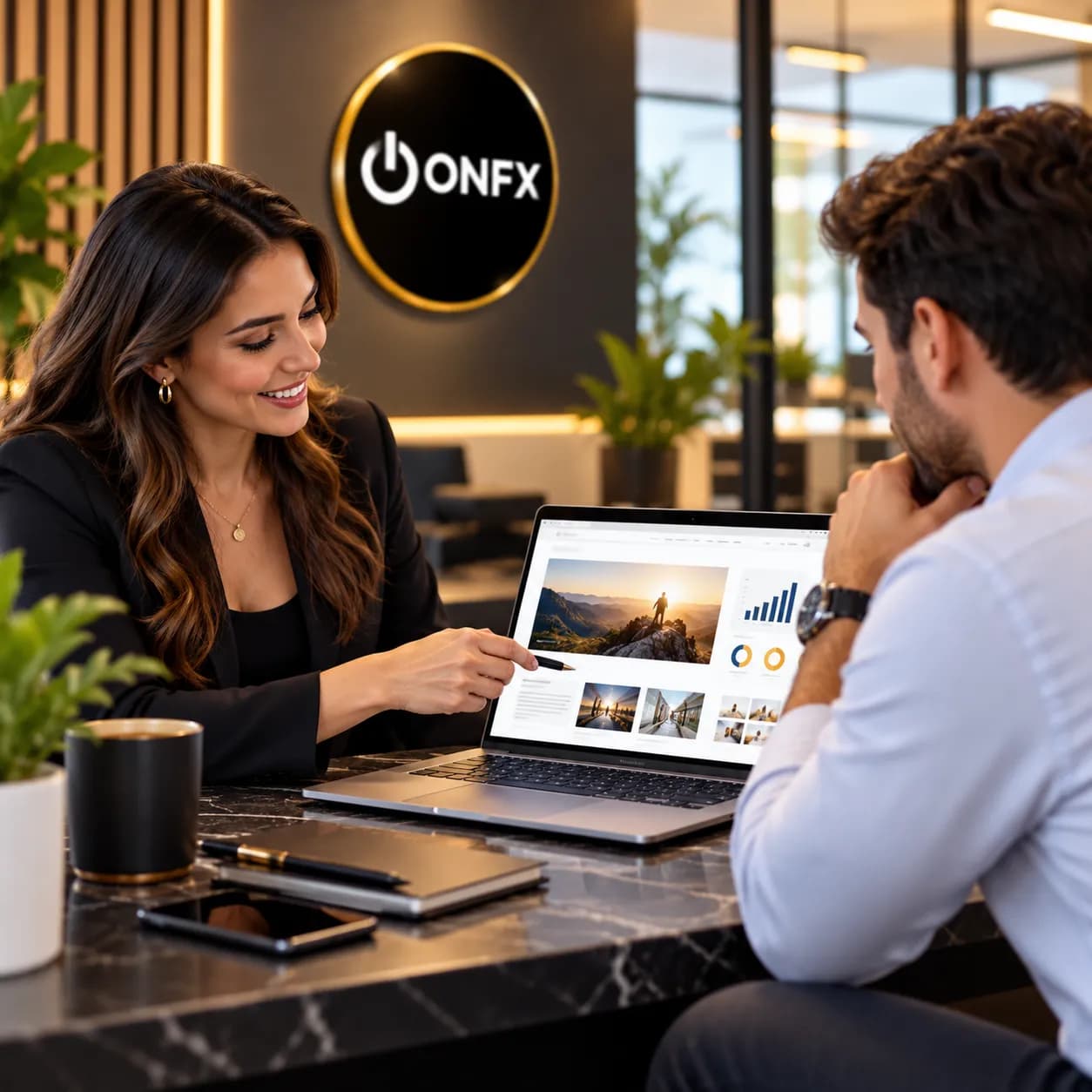 Atendimento personalizado da ONFX